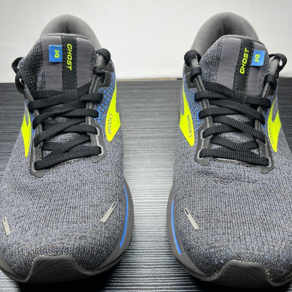 Brooks Running Shoes Ghost 14 Mens 9.5 Grey Lime Green Mesh DNA LOFT Sneakers - Picture 12 of 14